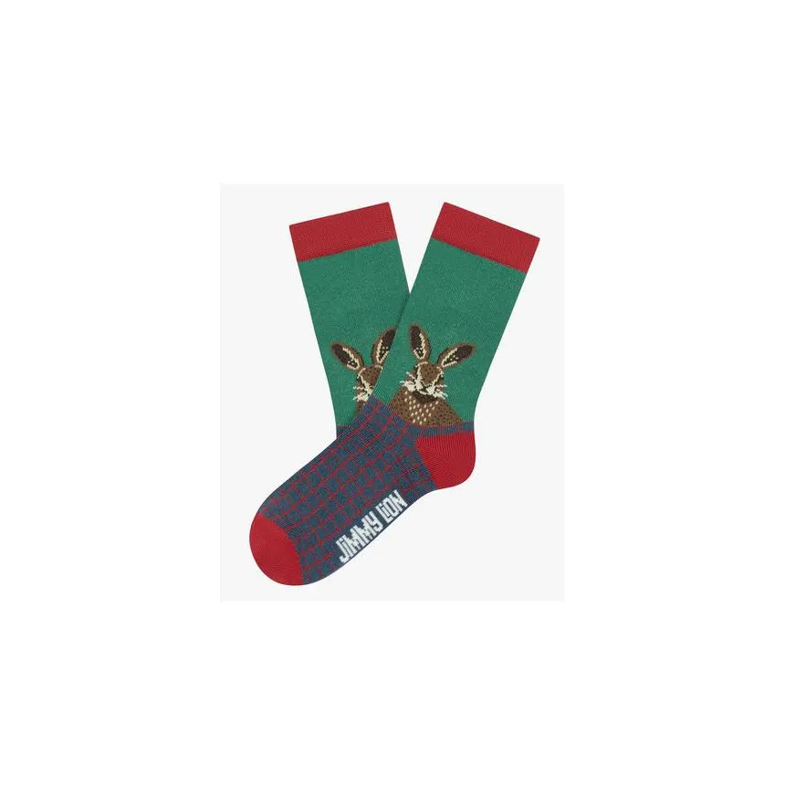Calcetines Jimmy Lion Hare Head Para Niños Verde 
