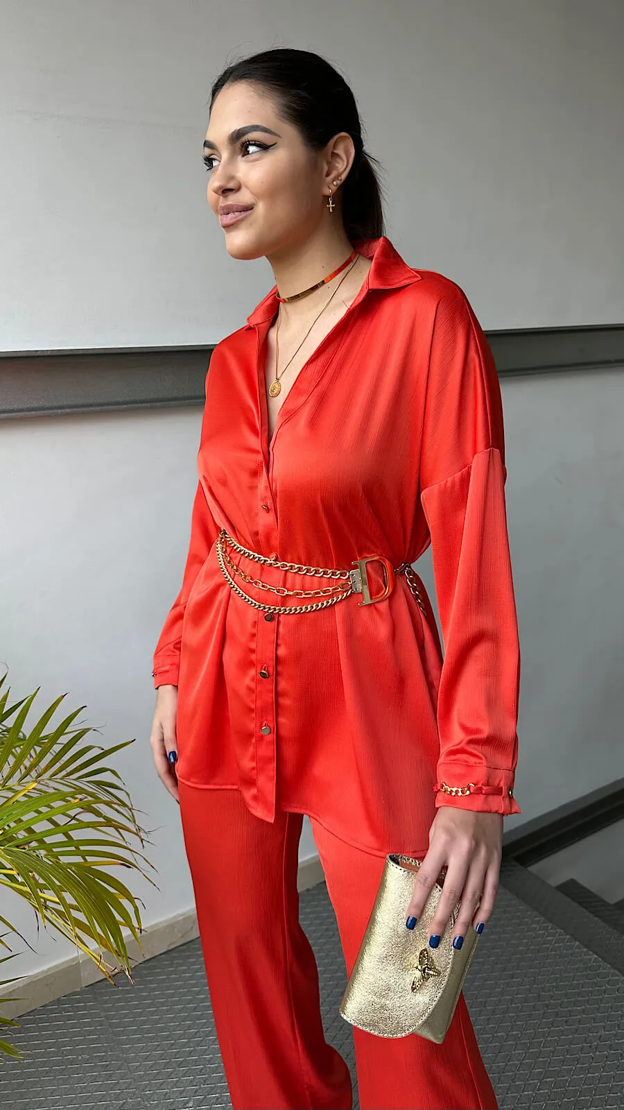 Camisa + Pantalón  Gold Orange Cadena Manga