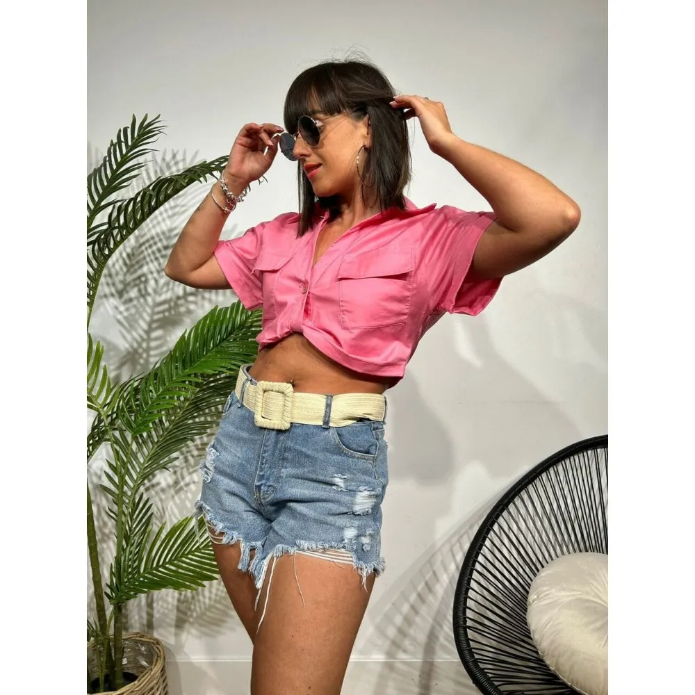 Camisa Cropped JAILYN Rosa