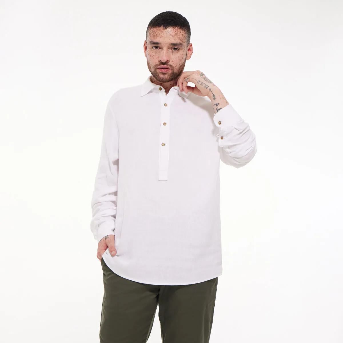 Camisa Manga Larga Con Pechera