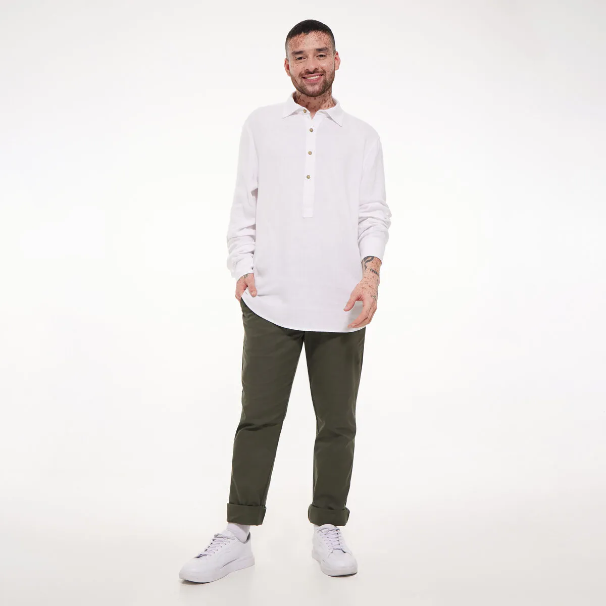 Camisa Manga Larga Con Pechera