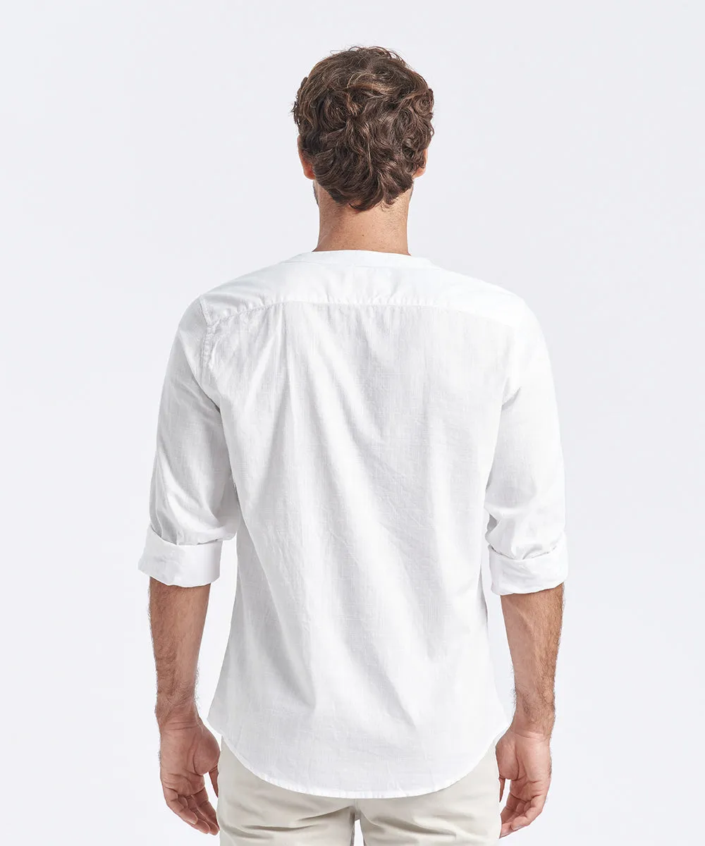 CAMISA MANGA LARGA CUELLO V LOOK LINO CR CLASSIC FIT BLANCO PV24