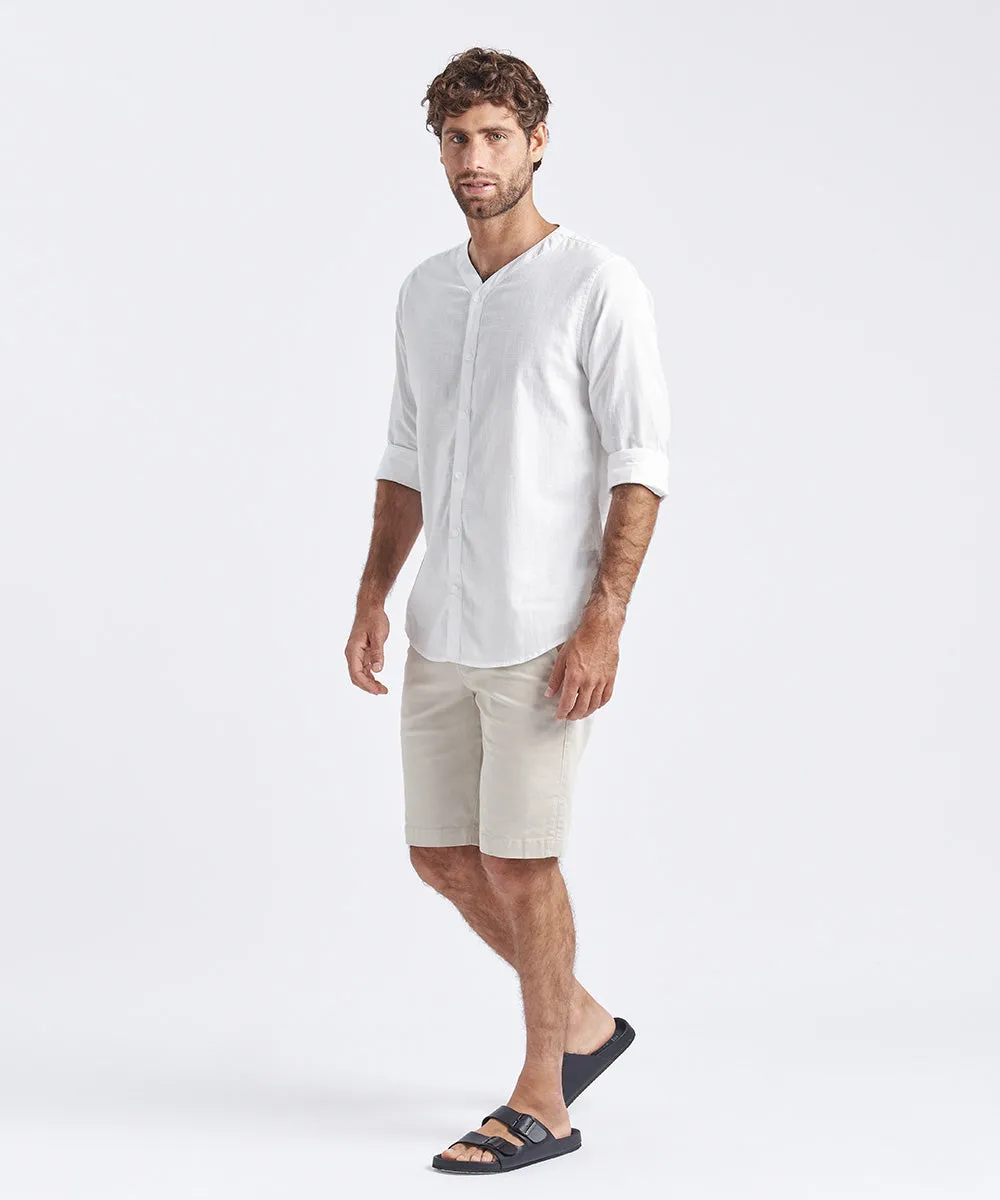 CAMISA MANGA LARGA CUELLO V LOOK LINO CR CLASSIC FIT BLANCO PV24