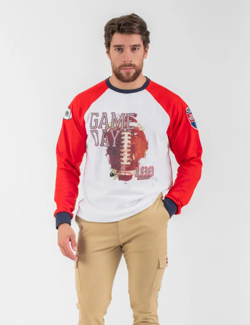 CAMISETA 100 YARDAS DAY BLANCA  ROJA