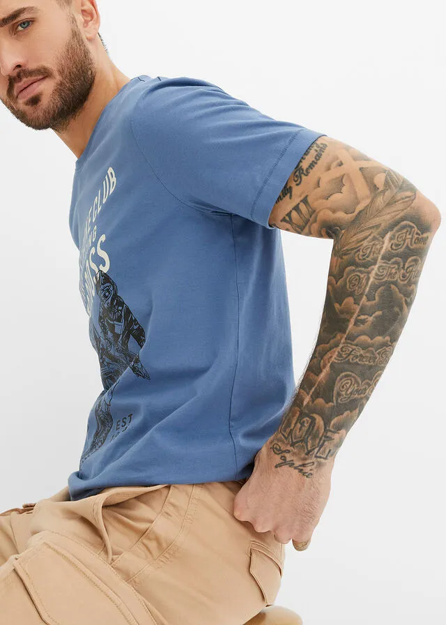 CAMISETA AZUL VAQUEROBEIGENEGRO