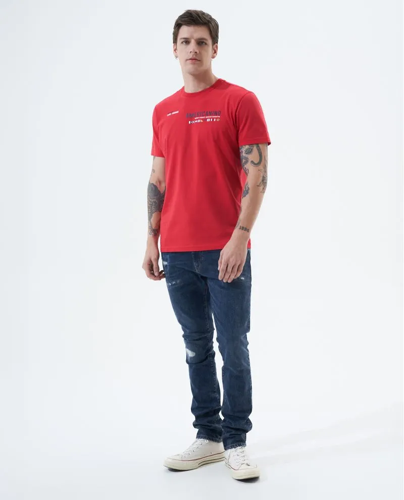 Camiseta con cuello en rib para hombre