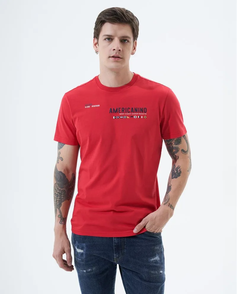 Camiseta con cuello en rib para hombre