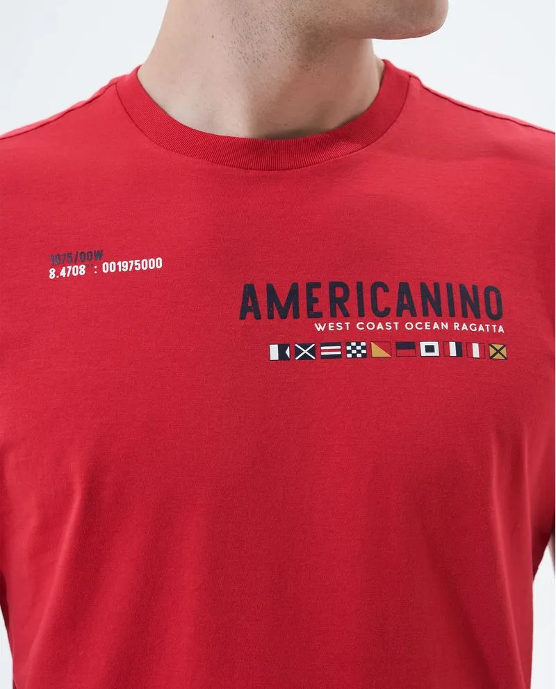 Camiseta con cuello en rib para hombre