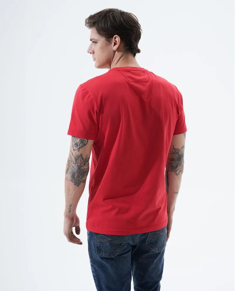Camiseta con cuello en rib para hombre