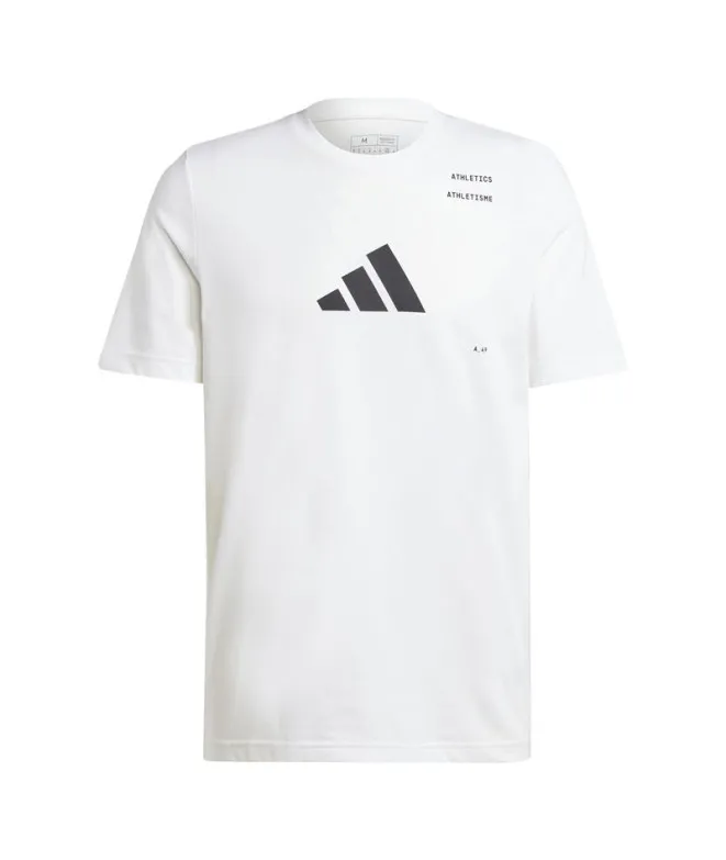 Camiseta de Running adidas Ath Cat G Hombre Blanco