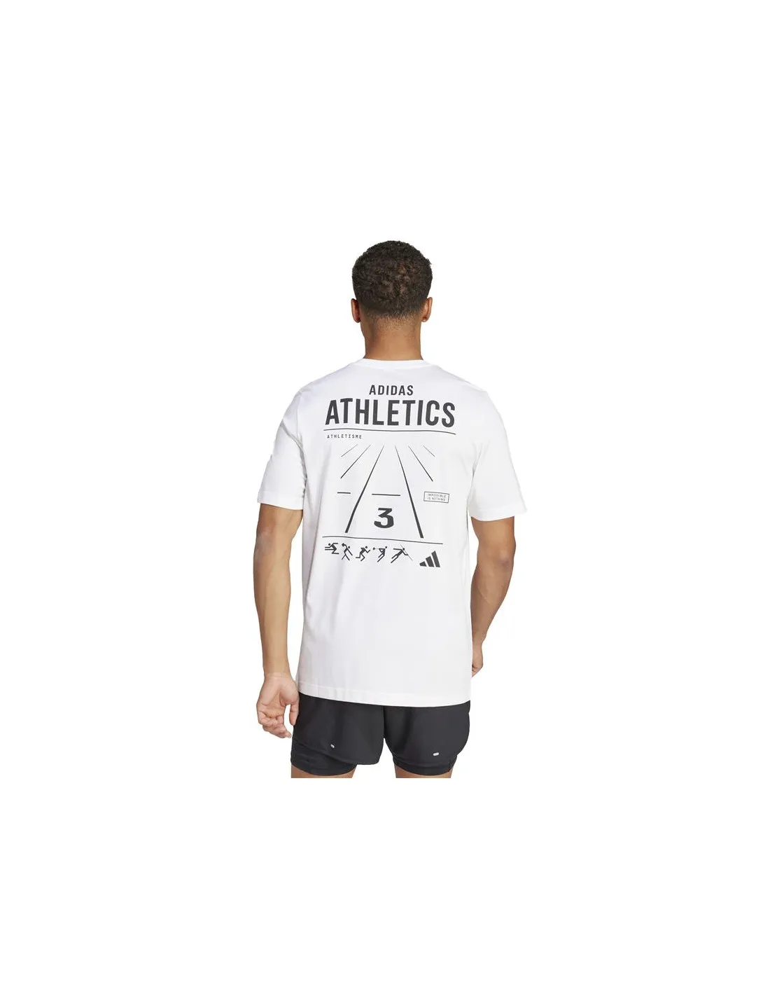 Camiseta de Running adidas Ath Cat G Hombre Blanco