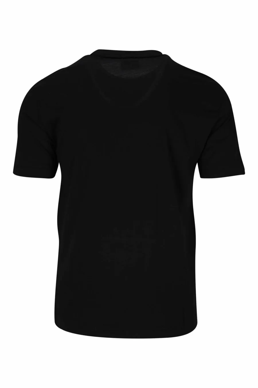 Camiseta negra con minilogo en cinta 