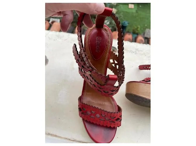Chloé Sandalias Coral 