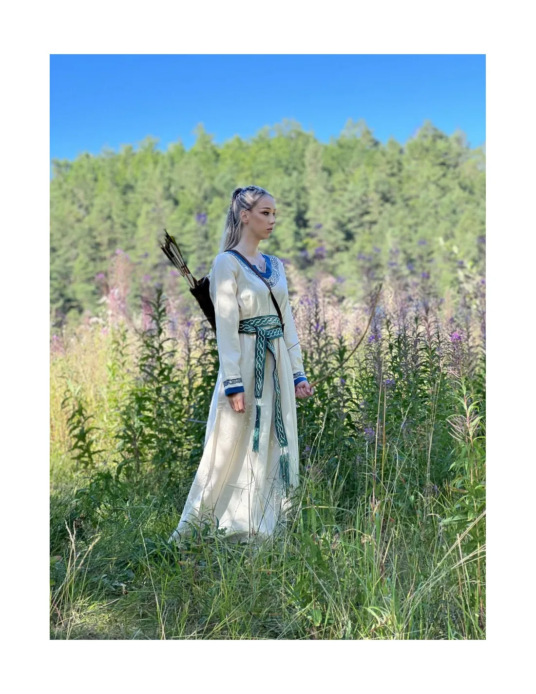Cinturón vikingo modelo Elina, algodón verde