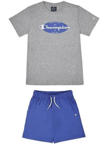 Conjunto Corto Champion Gris Azul Niño