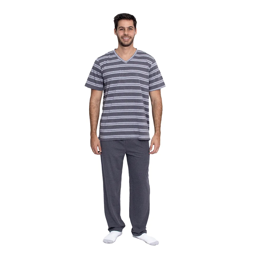 Conjunto pijama franela manga corta y pantalón