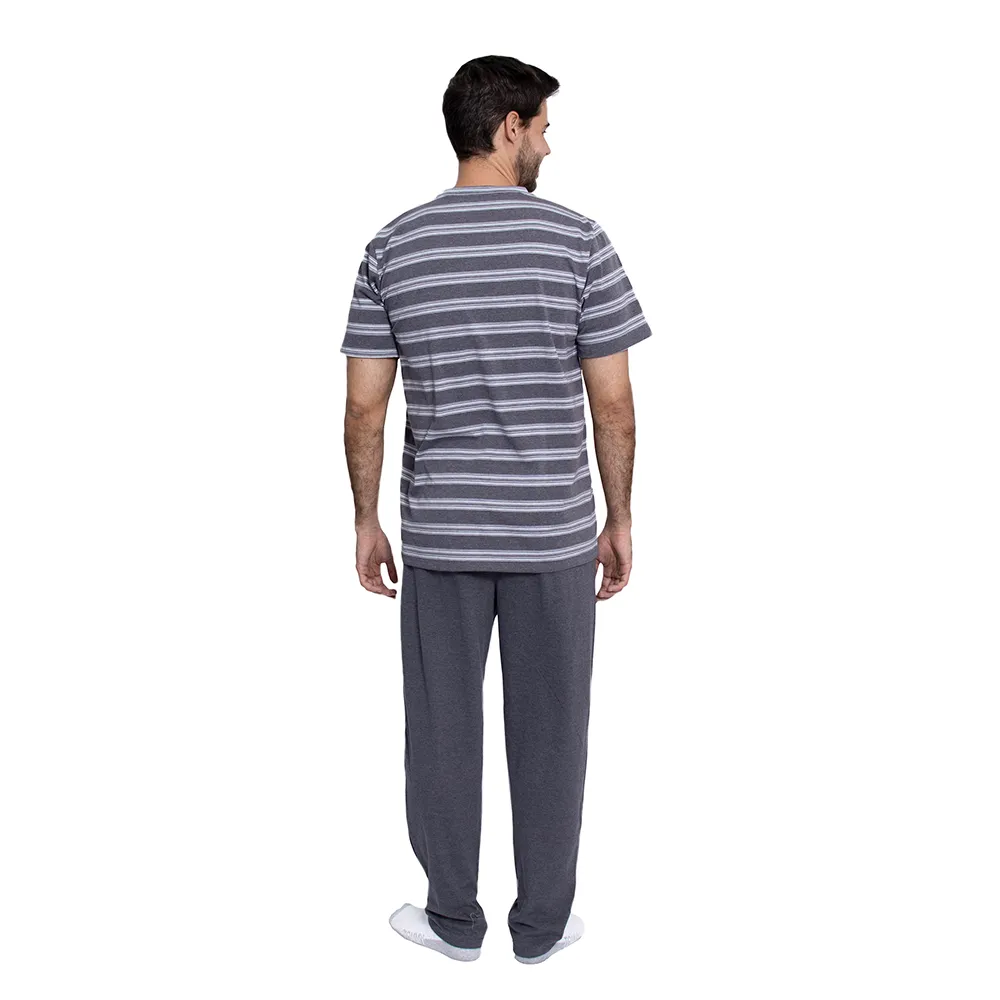 Conjunto pijama franela manga corta y pantalón