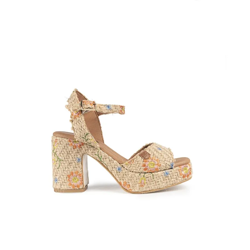 Cuña Tacón Marsella Flores Multi