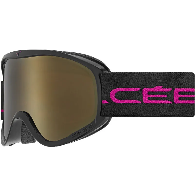 Cébé Striker M (Black Pink Matte Dark Rose Flash Gold Cat.3) Máscara de esquí para mujeres