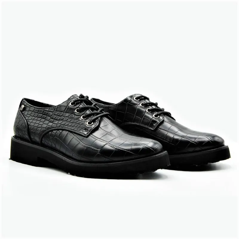 DAngela DRB 18127 Negro y marrón. Zapato cordones mujer