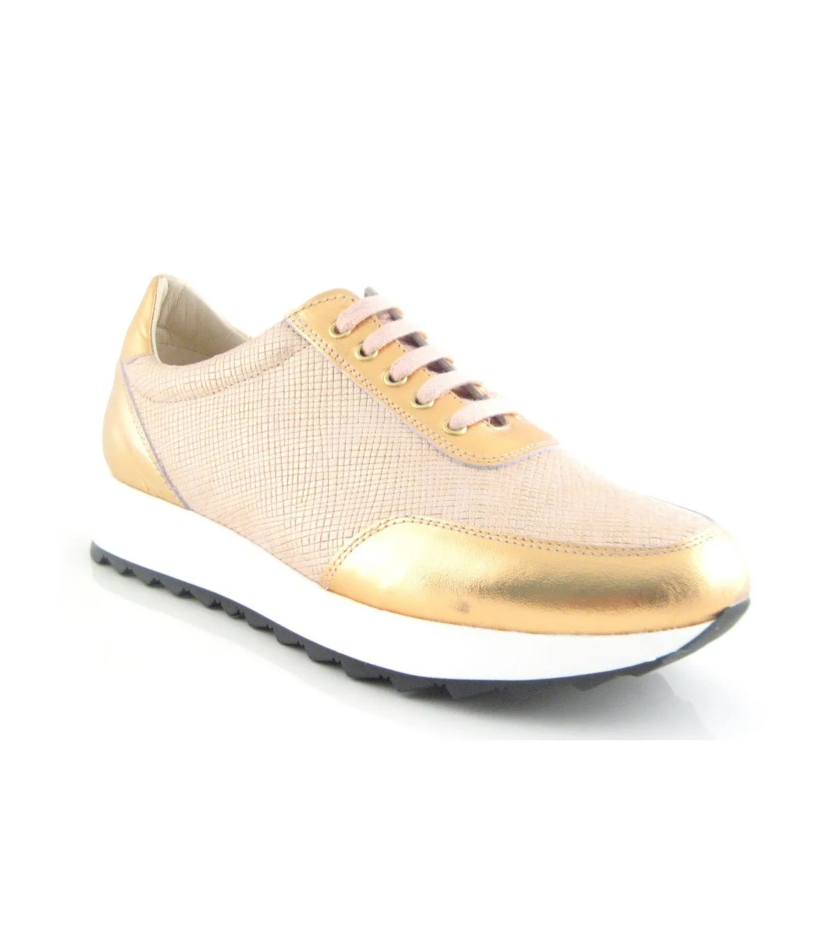 Deportivo cordones en laminado cobre