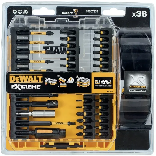 DEWALT  DT70733T  JUEGOCABEZAS DE TORNILLO, MIXTO, 38 PIEZAS