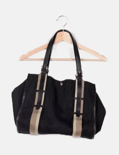 DKNY Bolso negro detalle beige