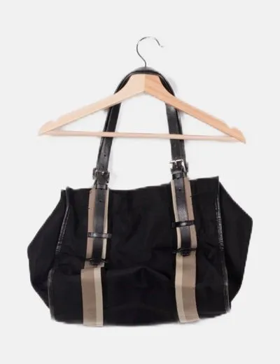 DKNY Bolso negro detalle beige