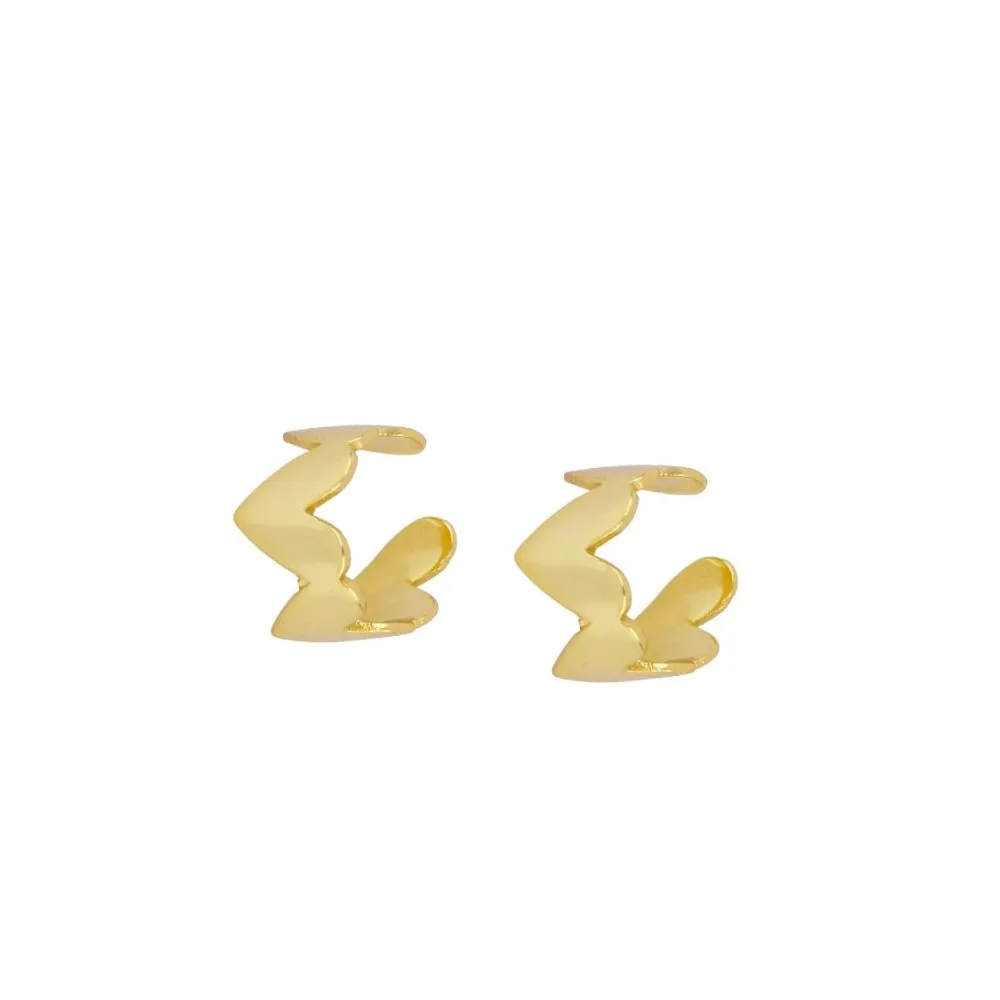 Ear Cuff Corazones Oro