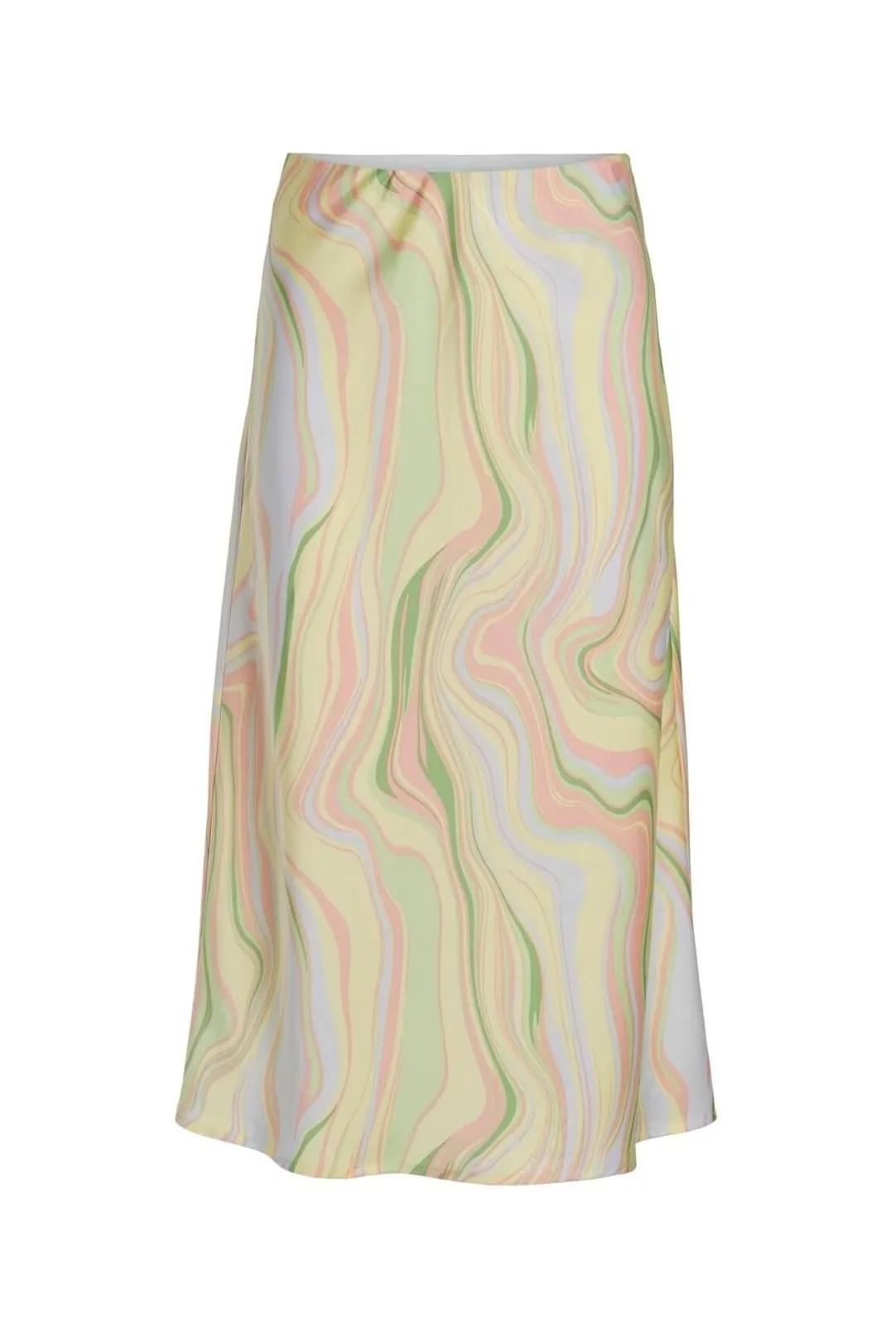 Falda midi estampada Vicandy amarillo