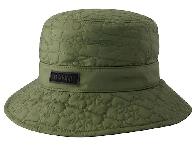 GORRO DE PESCADOR ACOLCHADO TECH  GANNI  SINTéTICO  CAQUI VERDE 