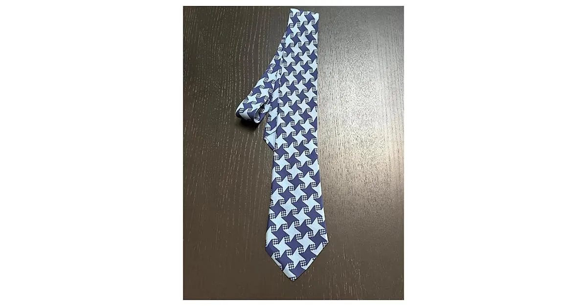 Hermès Corbatas Azul marino 