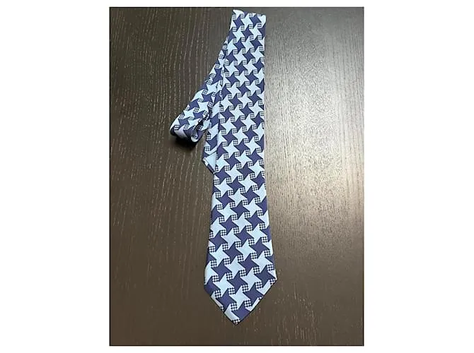 Hermès Corbatas Azul marino 