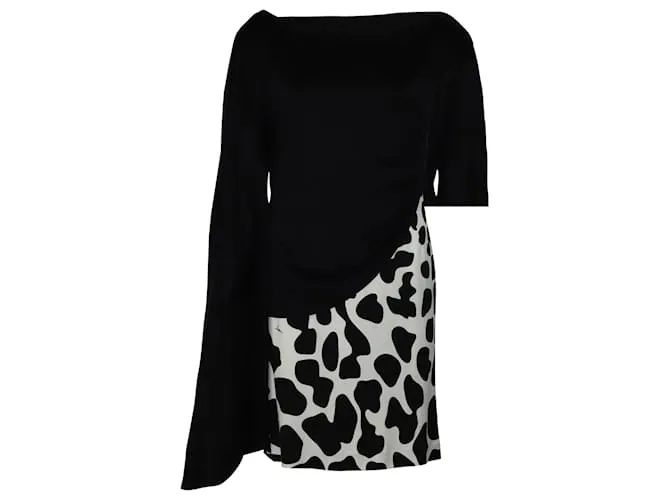 Issa VESTIDO DRAPEADO ISA DE UNA MANGA EN SEDA NEGRA 