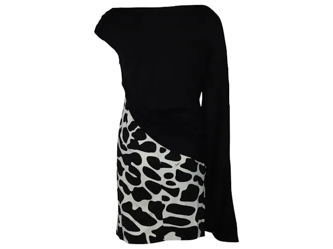 Issa VESTIDO DRAPEADO ISA DE UNA MANGA EN SEDA NEGRA 