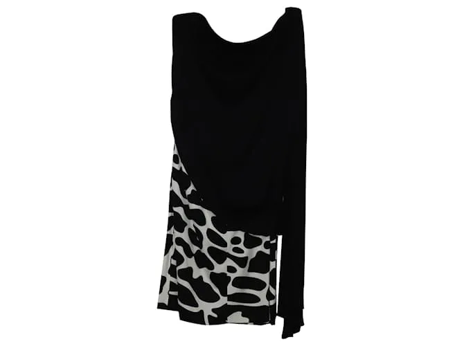 Issa VESTIDO DRAPEADO ISA DE UNA MANGA EN SEDA NEGRA 