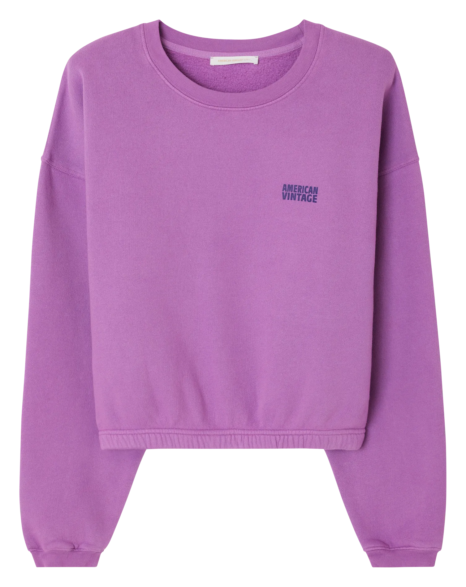 IZUBIRD  SUDADERA CORTA DE MEZCLA DE ALGODóN CON CUELLO REDONDO EN VIOLETA