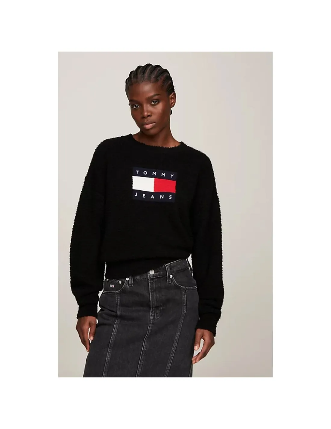 JERSEY TOMMY HILFIGER NEGRO LOGO FRONTAL  ECOOL