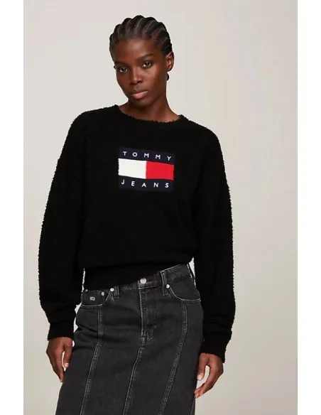 JERSEY TOMMY HILFIGER NEGRO LOGO FRONTAL  ECOOL