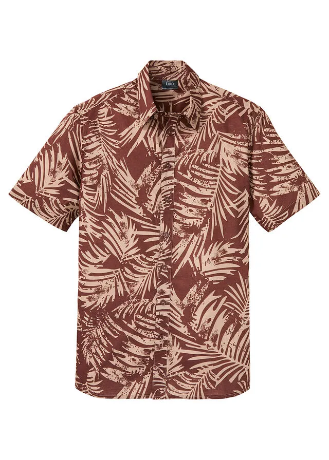 Ligera camisa de manga corta Marrón tierra