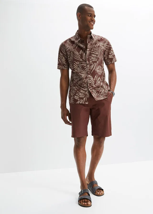 Ligera camisa de manga corta Marrón tierra