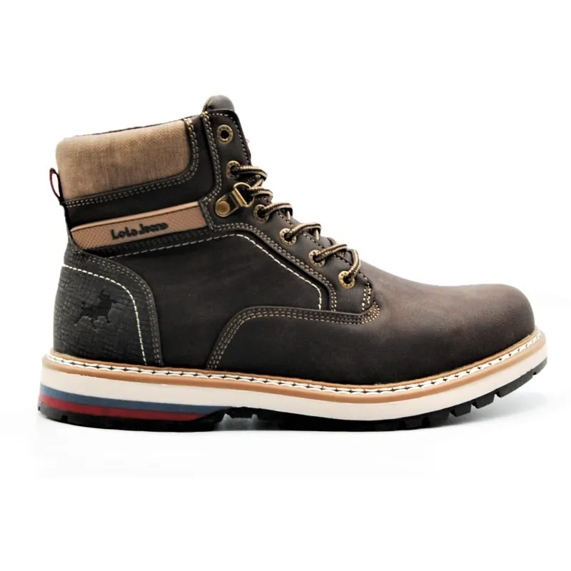 LOIS 64001 Negro y marrón. Bota hombre invierno