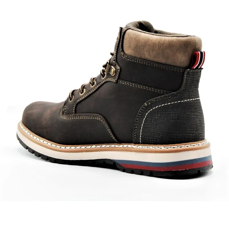 LOIS 64001 Negro y marrón. Bota hombre invierno
