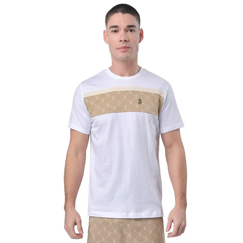 LUCAS | M560151 LIONS DEN LOGO CHEST OVERPRINT CAMISETA DE MEDIA MANGA  BLANCO/GALLETA