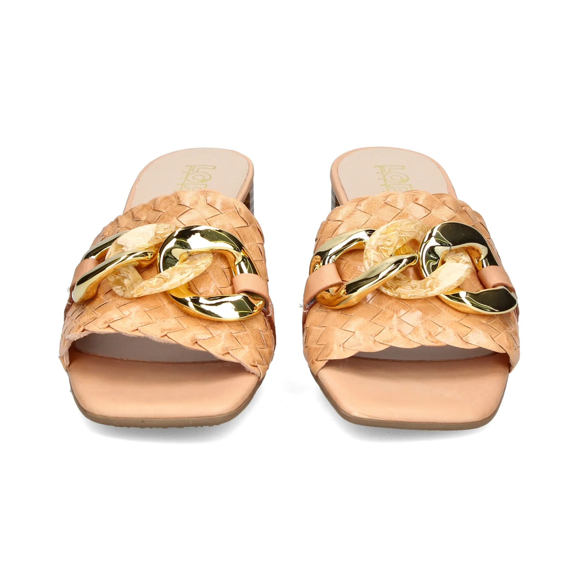 LÓPEZ Sandalias con tacón de Mujer CAMEL