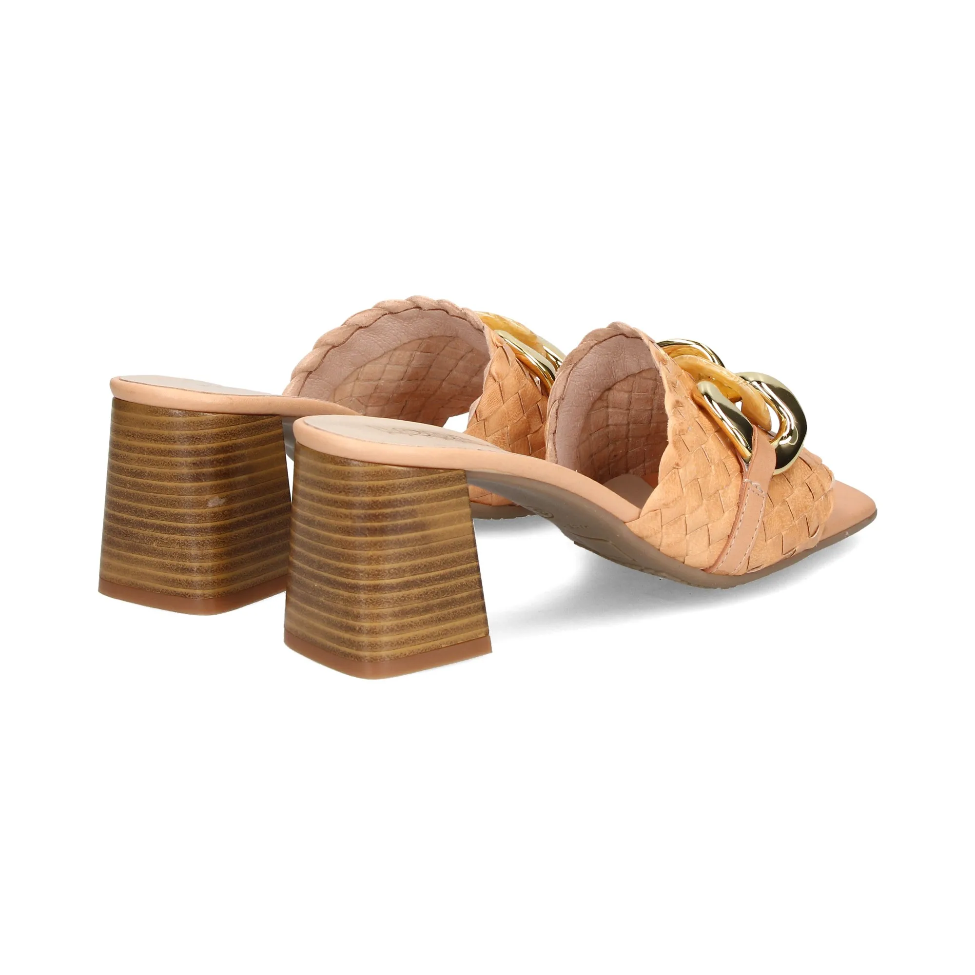 LÓPEZ Sandalias con tacón de Mujer CAMEL