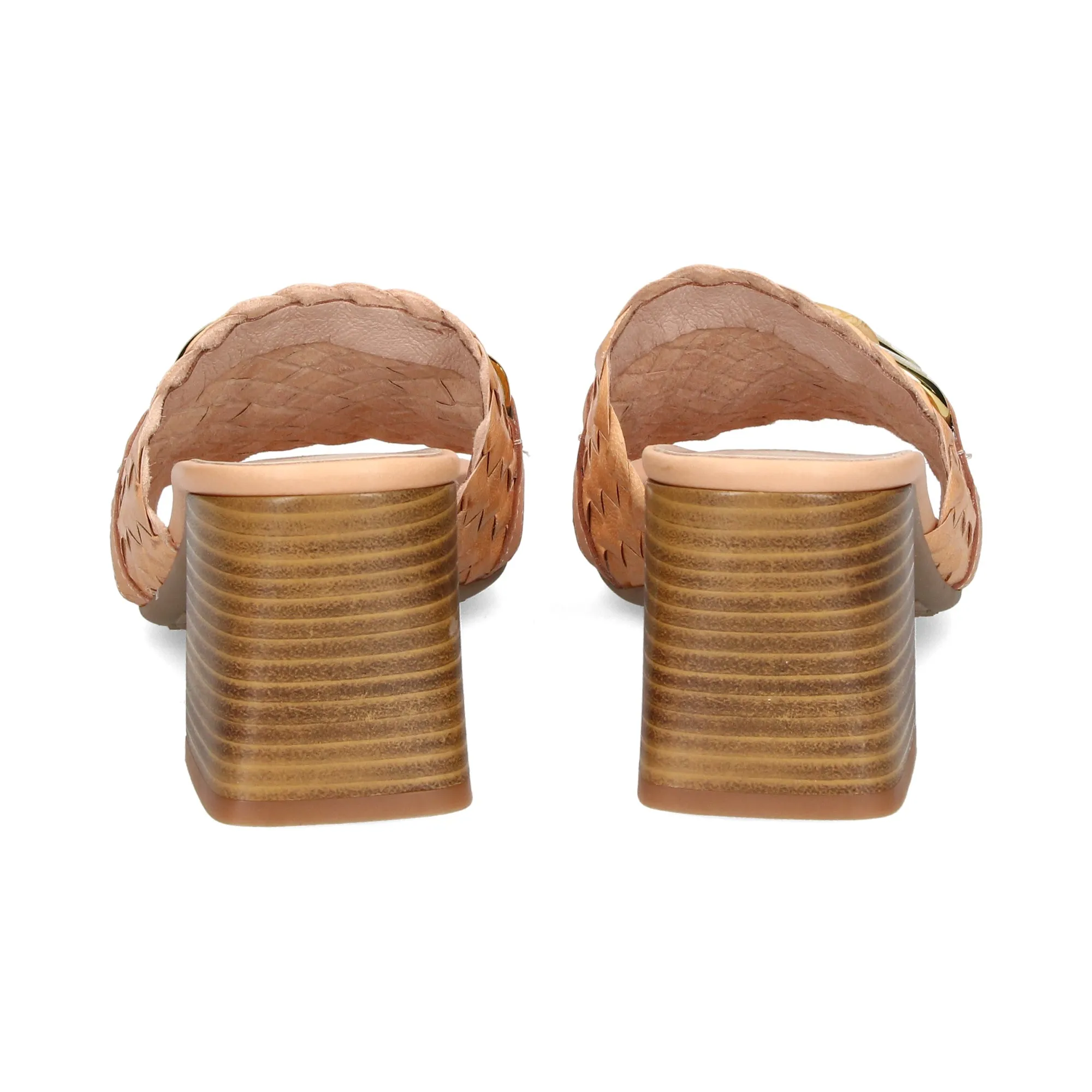 LÓPEZ Sandalias con tacón de Mujer CAMEL