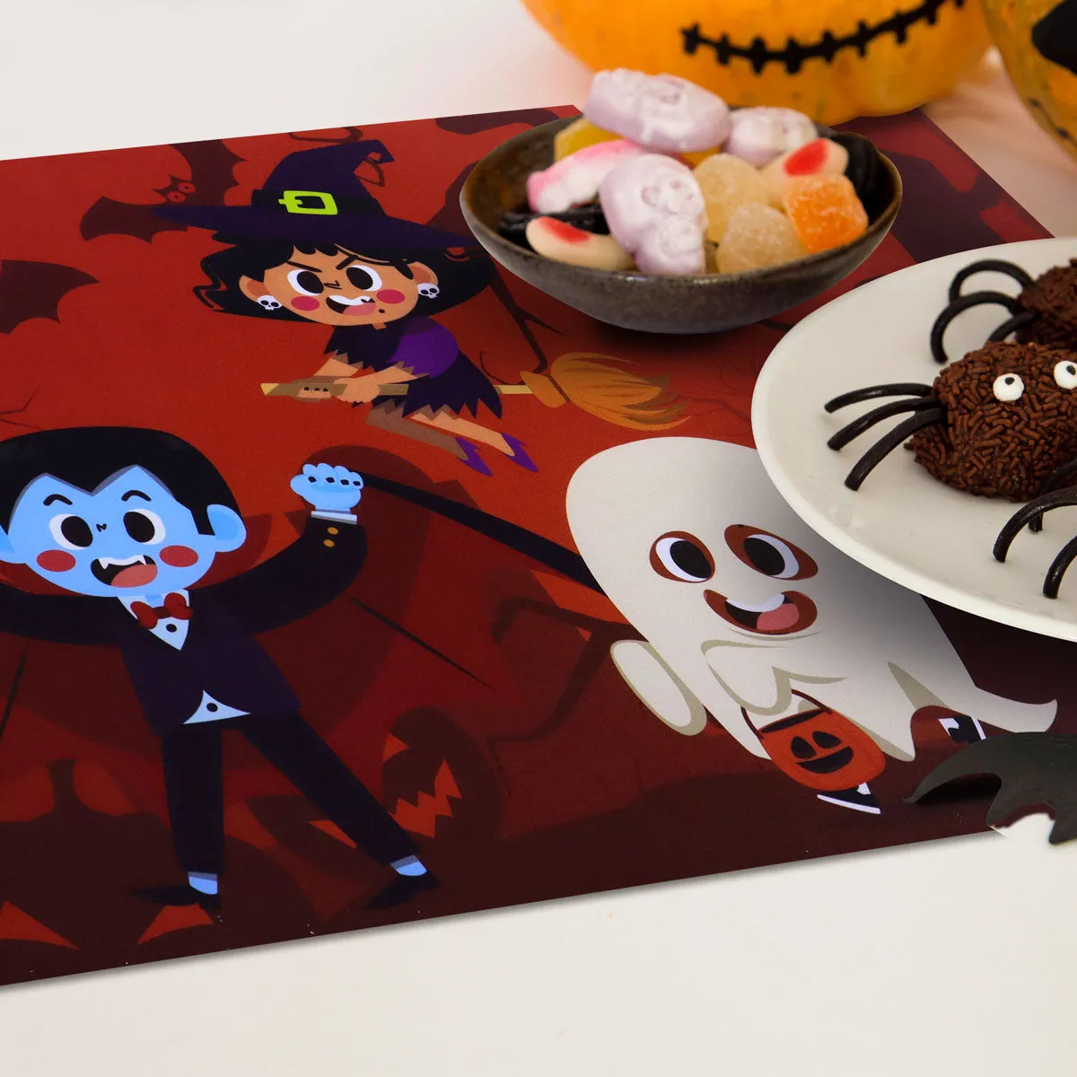 Mantel Individual con Diseo de Halloween