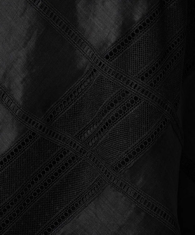 Max Mara Black EBRIDI top with lace