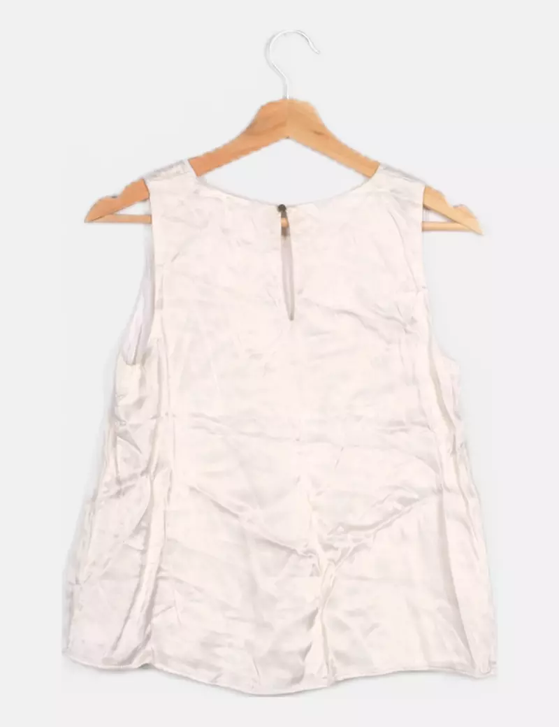 Monarte Blusa fluida blanca print multicolor